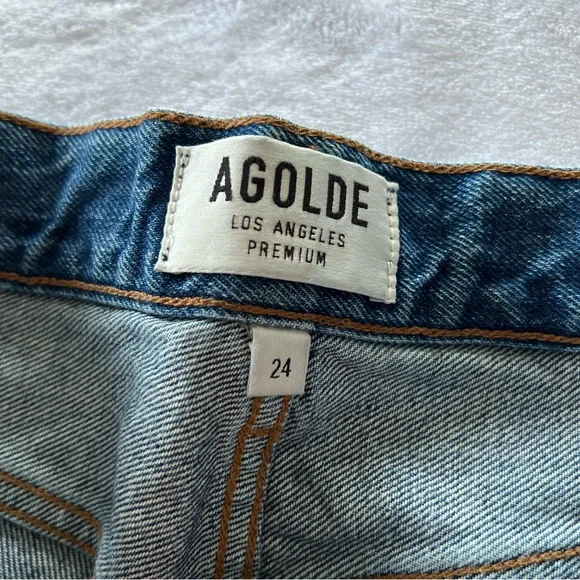 AGOLDE Blue Distressed Jamie High Rise Feel Good In Lowdown